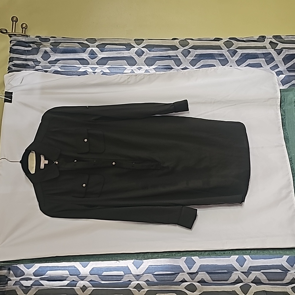 Banana Republic Forest Green, Size 4 Long Sleeve Dress, Button Front, with Belt
